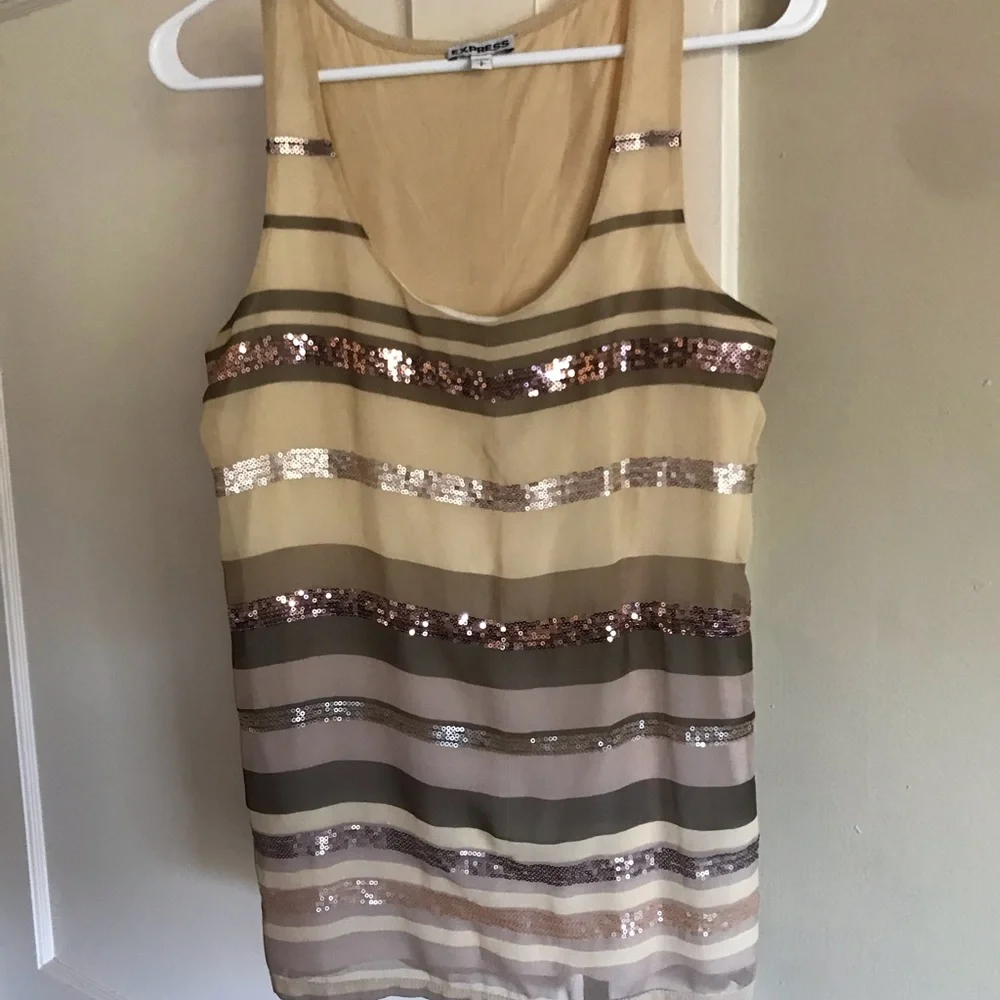 Express! Striped and Sequined Tank Top - Picture 2 of 9